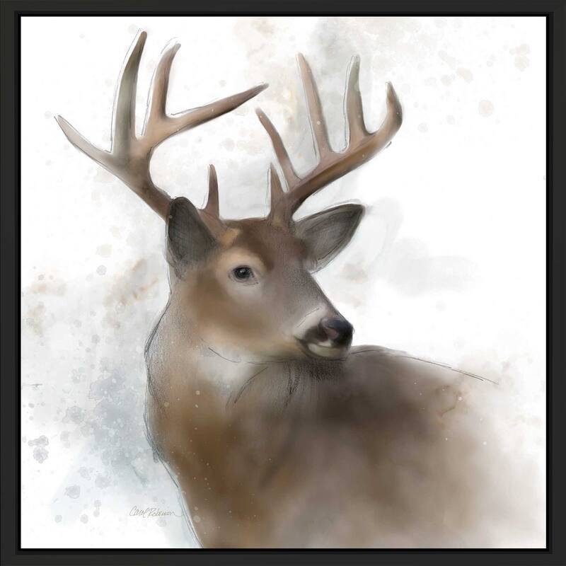 "Rainsoft Deer" by Carol Robinson Print on Floating Canvas