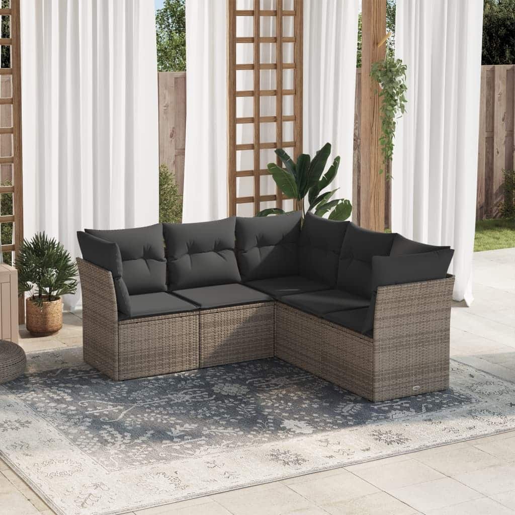 vidaXL Garden Sofa Set Grey - 24.4 x 24.4 x 27.2
