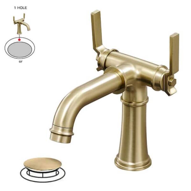 Industrial Style Two Handle Bathroom Faucet