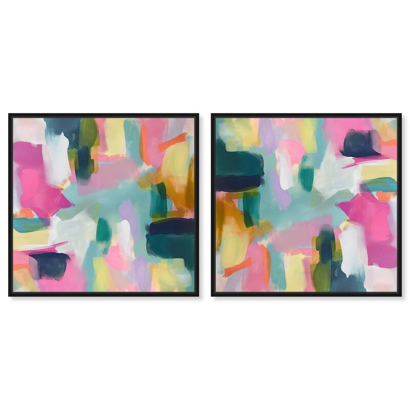 Pastel Poppies Canvas by Art Remedy - 24" x 20" - Black