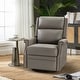 preview thumbnail 23 of 88, Echidna 29.6" Transitional Genuine Leather Swivel Rocker Nursery Chair with Nailhead Trim by HULALA HOME
