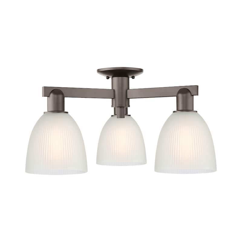 Innovations Lighting 716-3F-11-24 Castile Semi-Flush Castile 3 Light - Oil Rubbed Bronze / White