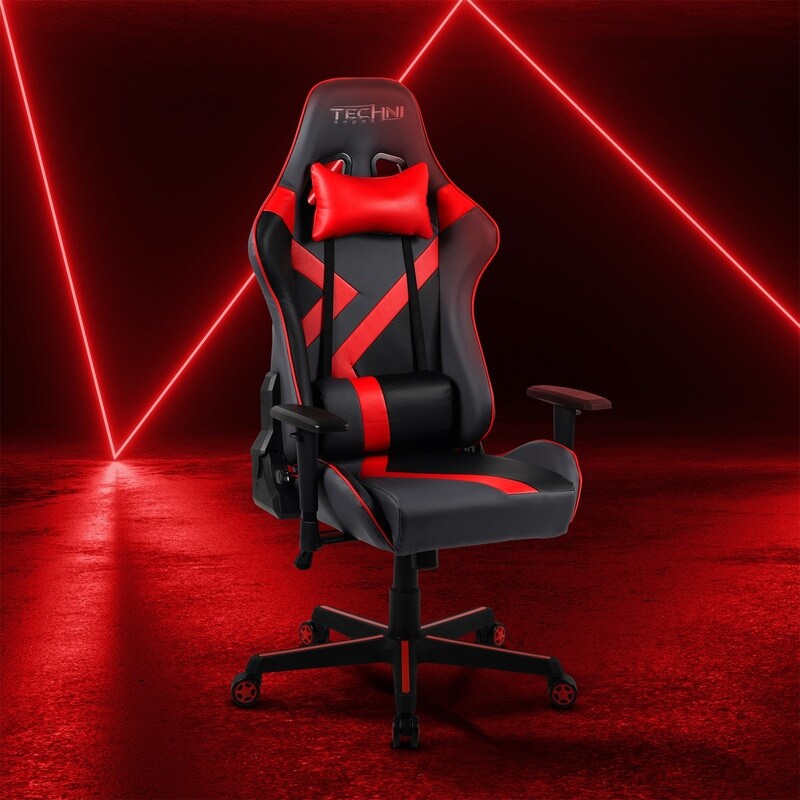 Office PC Gaming Chair Red Blue Adjustable Height 360 Degree