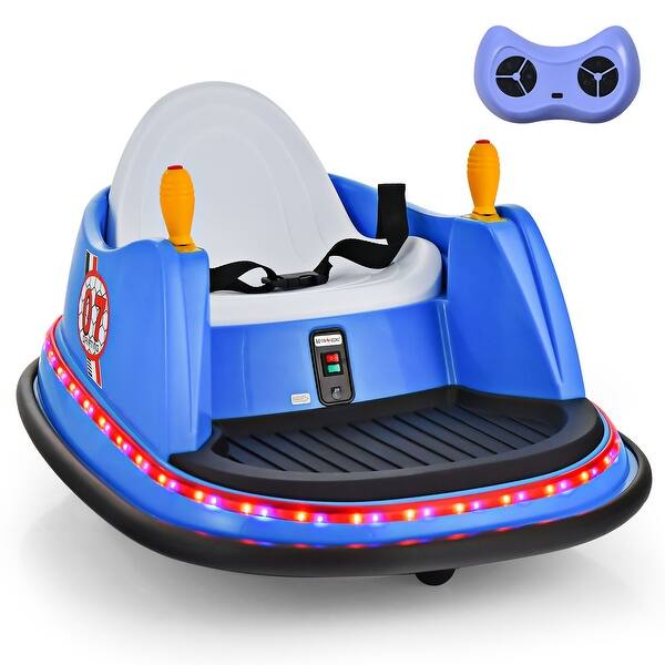 slide 2 of 42, Costway 12V Vehicle 360° Spin Race Toy Kids Ride On Bumper Car with - See Details
