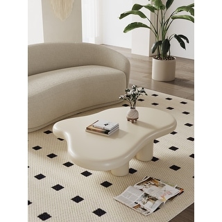 Modern Creamy White Irregular Cloud Coffee Table for Bedroom Living Room