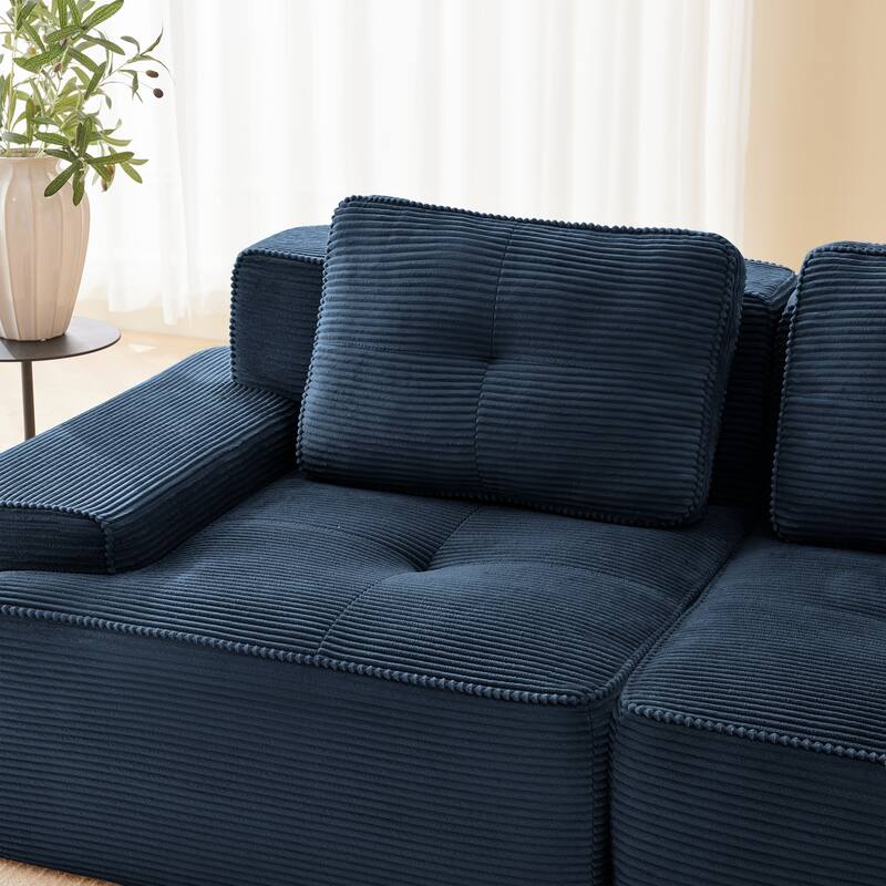 Modular L-Shaped Sectional Sofa with Ottoman for Living Room