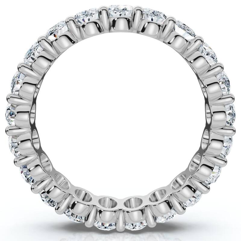 Bliss Diamond 3Ct Oval Diamond Eternity Wedding Ring Gold Lab Grown