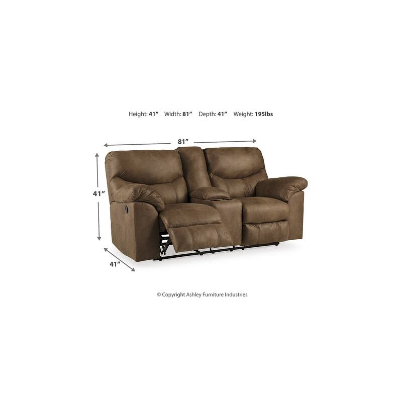 Signature Design by Ashley Boxberg Brown Reclining Loveseat with Console