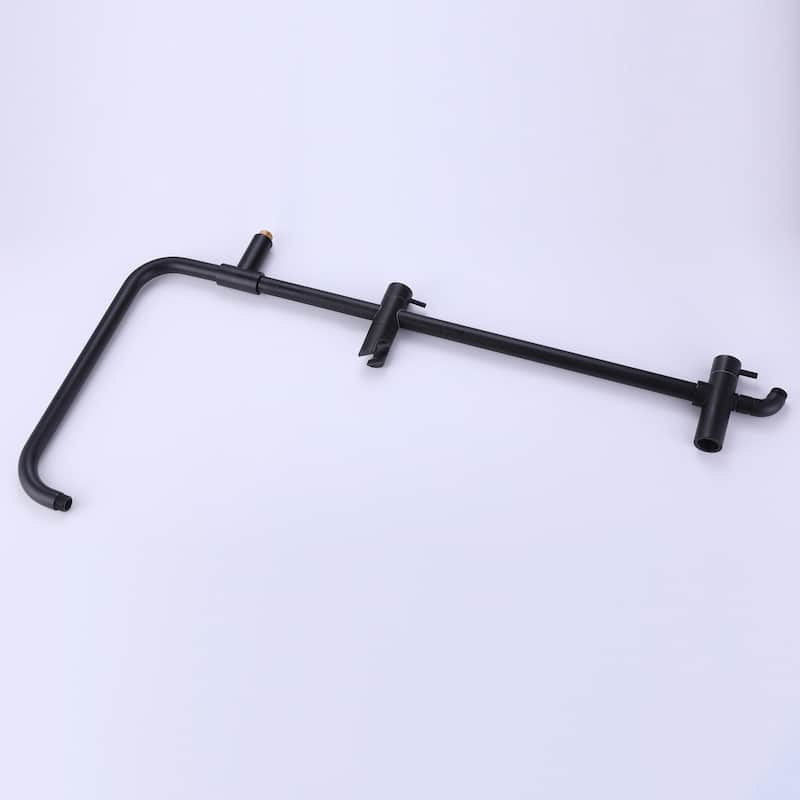 Exposed Pipe Shower System With Handheld Shower 10 Inch Head Matte Black Wall Mounted Shower Faucet Set (Main Body Not Included)