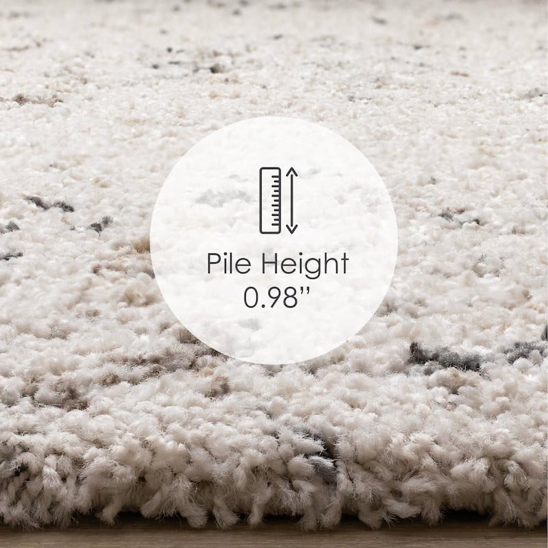 White Grey Black Speckled Soft Plush Rug