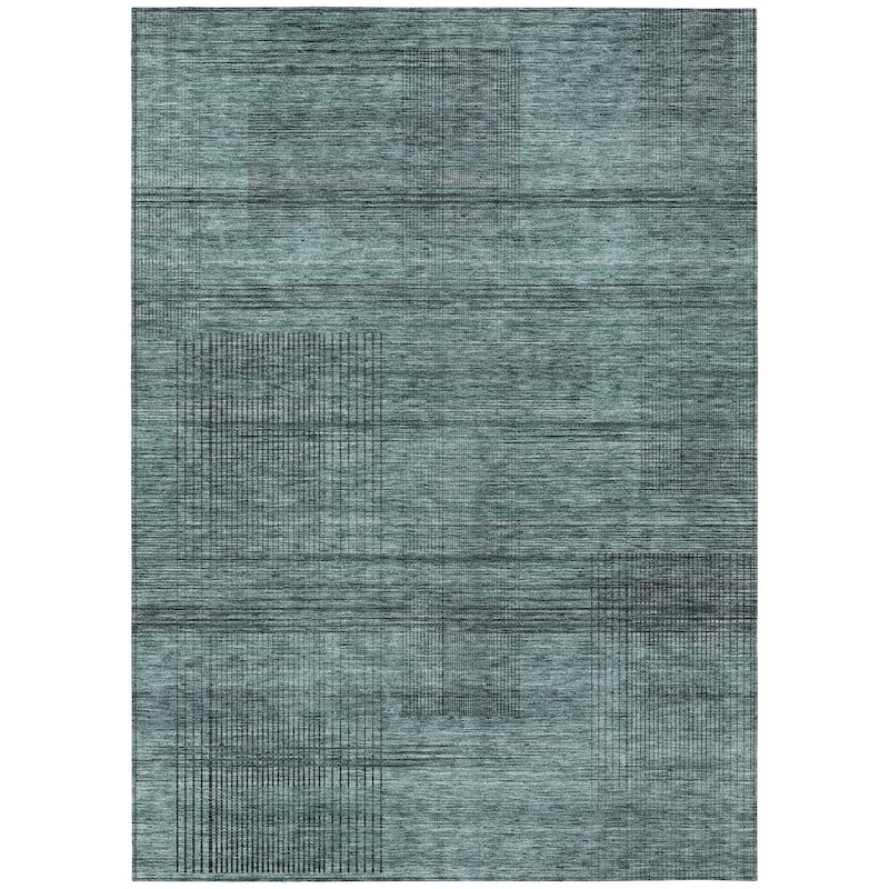 Machine Washable Indoor/ Outdoor Chantille Contemporary Imprints Rug