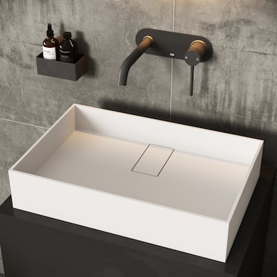 VIGO Bryant 23"L x 15"W x 5"H Matte Stone Rectangular Bathroom Vessel Sink