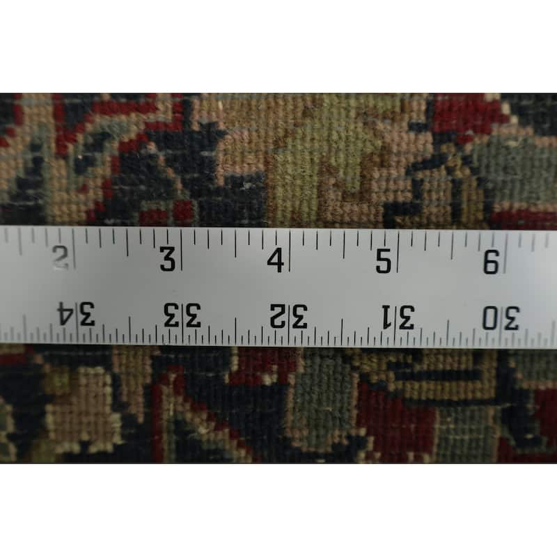 Hand Knotted Oriental 100% Wool Carpet Traditional Traditional Red Kashan Area Rug - 9' 11'' X 7' 11''