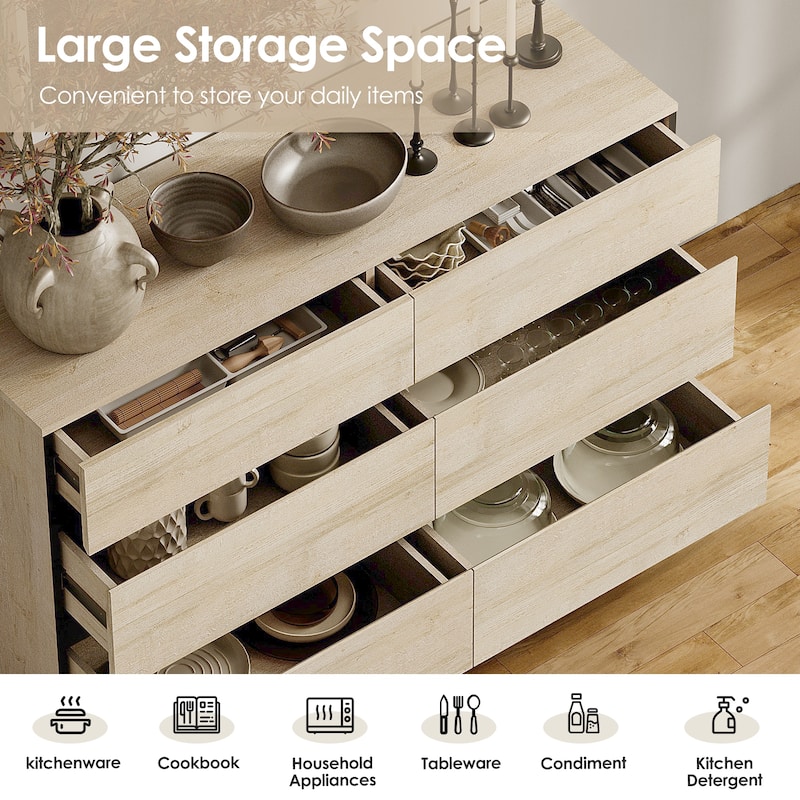 WAMPAT Dresser for Bedroom, Closet Organizers and Storage with Drawers, Chest of Drawers with Metal Base, Modern Wooden Dresser