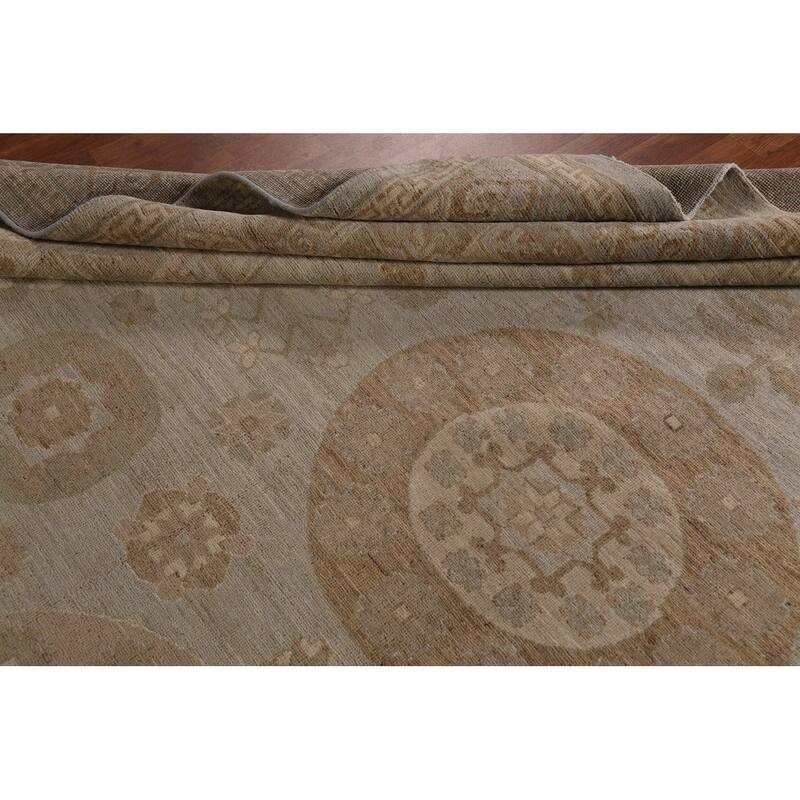 Vegetable Dye Oushak Turkish Large Rug Handmade Wool Carpet - 10'0"x 13'6"
