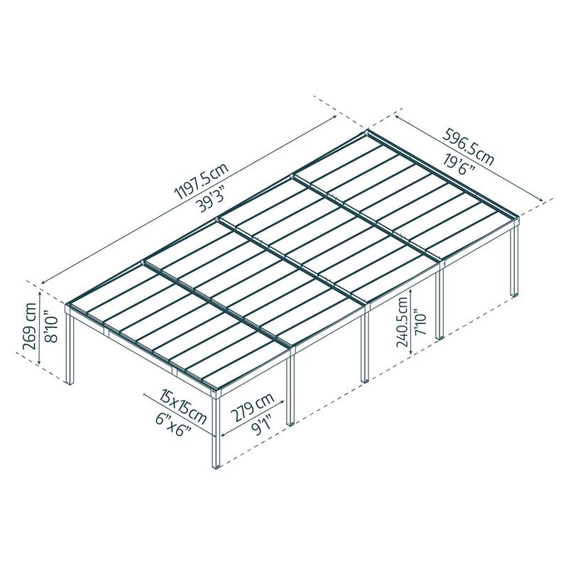 Canopia Oslo 6ft. Black/Gray Opaque Outdoor Carport