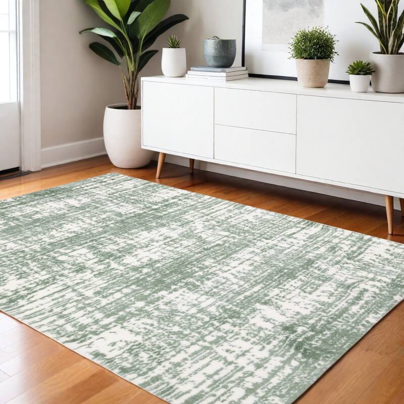 HomeRoots Abstract Industrial Runner Area Rug - 64.96 in. x 46.06 in.  x 0.98 in.