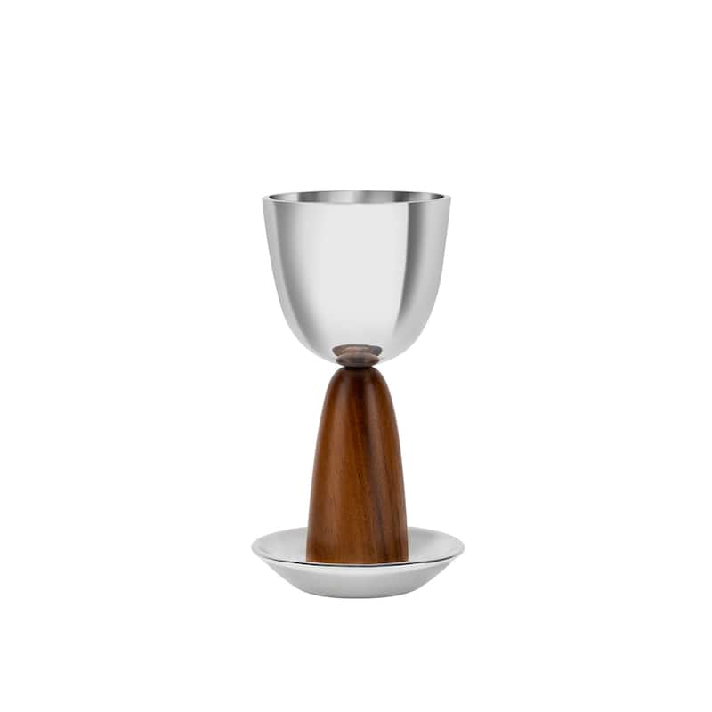 Nambé Judaica Kiddush Cup and Saucer Set - 7" Goblet with 4" Base