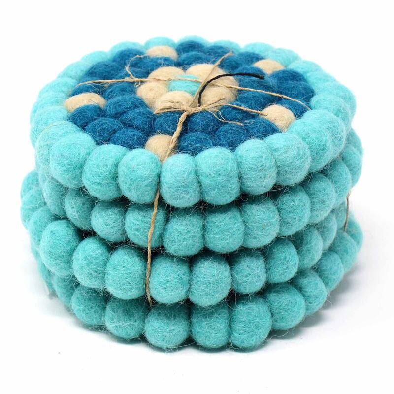 Handcrafted Felt Trivet & Coaster Set, Rose Quartz