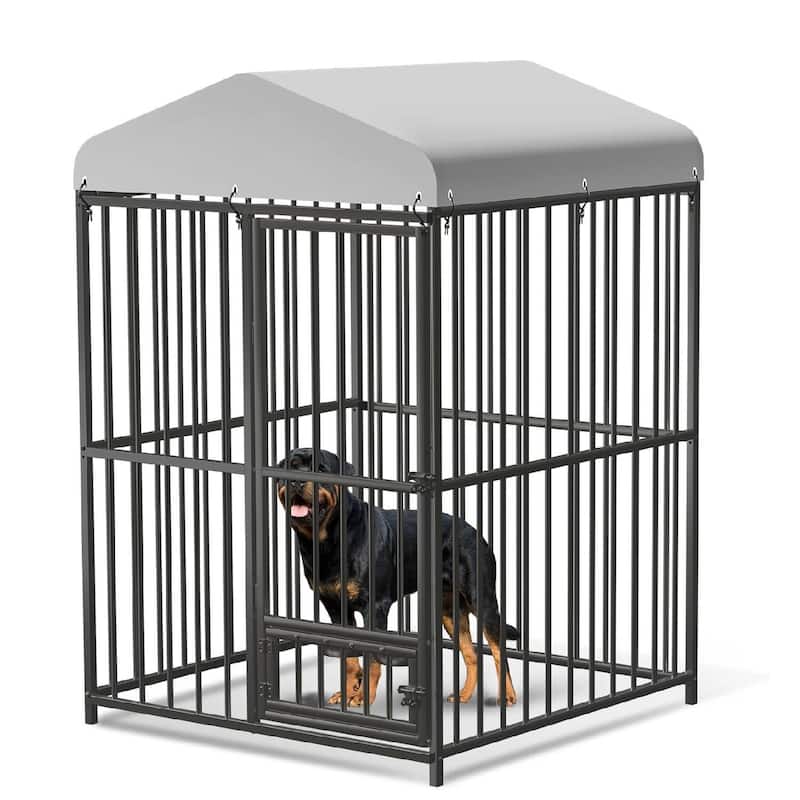 Outdoor Dog Kennel with Safety Locks, UV & Water Resistant Proof Cover for All Dog - 4*4*6FT
