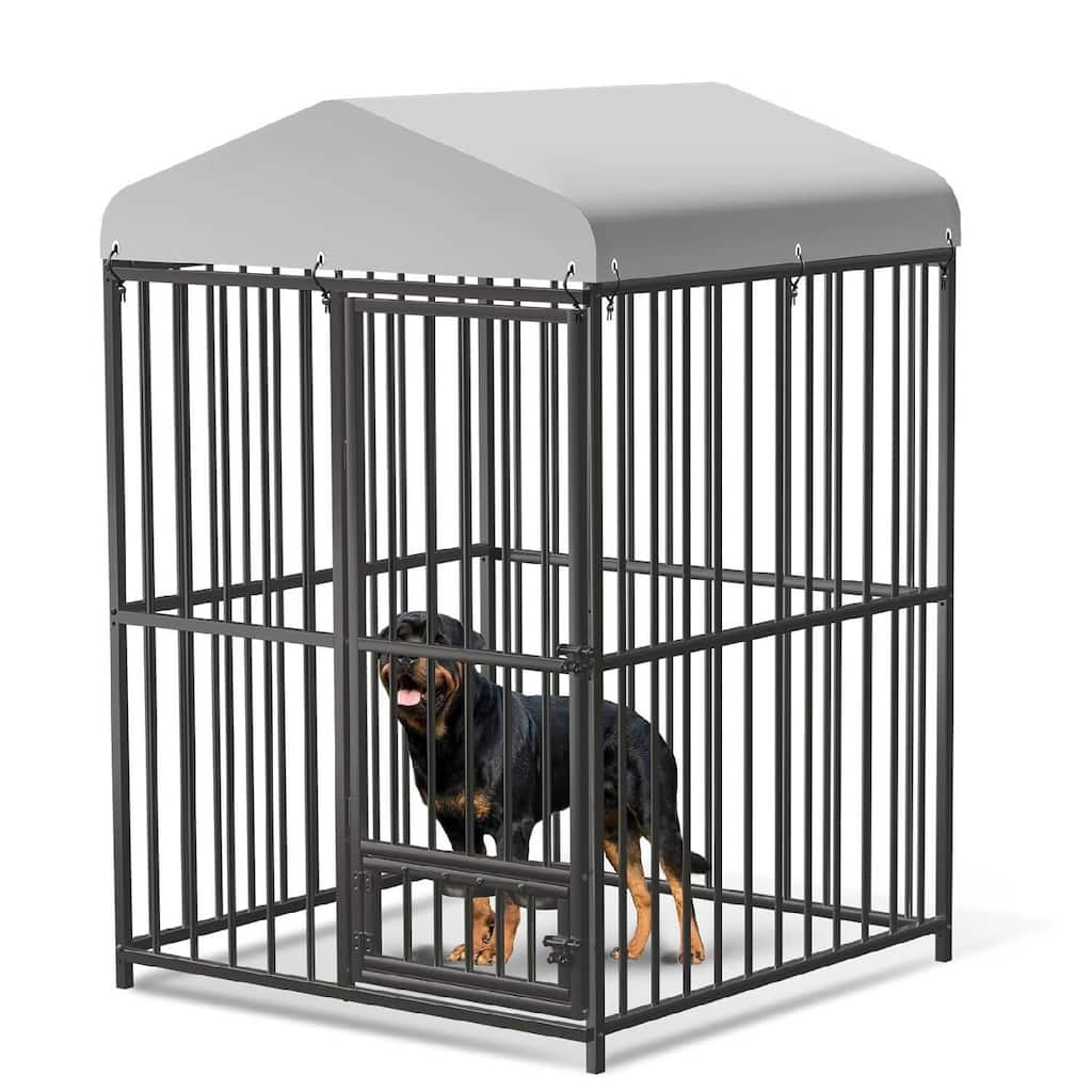 Outdoor Dog Kennel with Safety Locks, UV & Water Resistant Proof Cover for All Dog