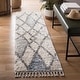 preview thumbnail 8 of 36, SAFAVIEH Berber Fringe Shag Mena Trellis Rug 2' x 8' Runner - Cream/Blue - Runner