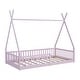 preview thumbnail 21 of 20, Wood House Bed Floor Bed Twin Size Frame Bed with Fence