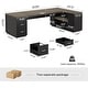 preview thumbnail 34 of 42, 85.8" L-Shaped Executive Desk, Extra Large Office Desk with Drawers
