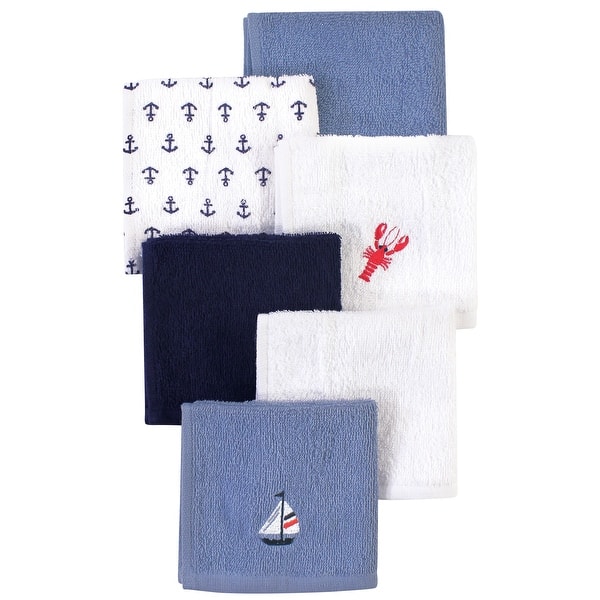 slide 1 of 1, Hudson Baby Infant Boy Super Soft Cotton Washcloths, Lobster, One Size - Lobster - One Size One Size - Lobster
