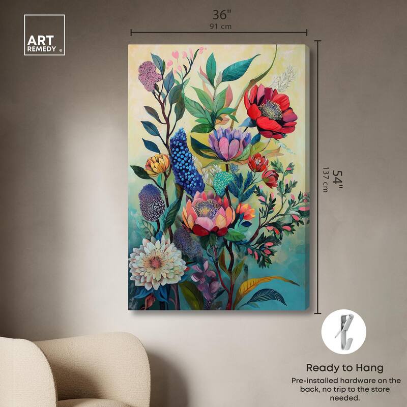 Exotic Bloom Medley II Canvas by Art Remedy, Gallery Wrapped