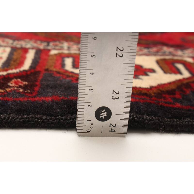 ECARPETGALLERY Hand-knotted Teimani Red Wool Rug - 3'1 x 8'10