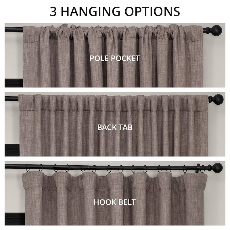 Exclusive Fabrics Textured Faux Linen Extra Wide Room Darkening Curtains for Bedroom & Living Room Curtains (1 Panel)