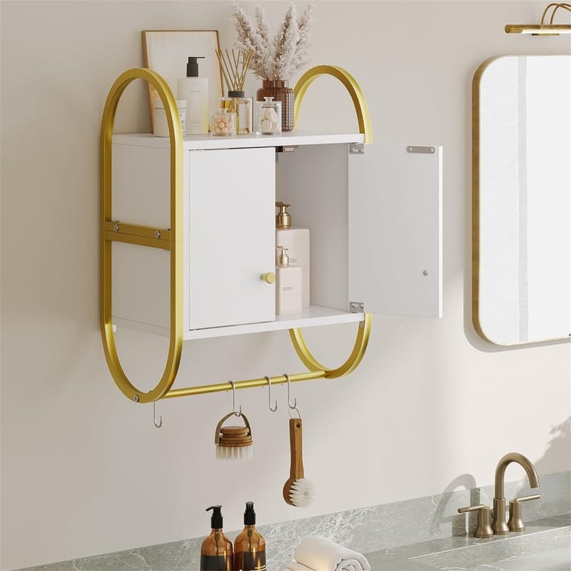 Over The Toilet Storage - 9.5"D x 16"W x 22"H - White