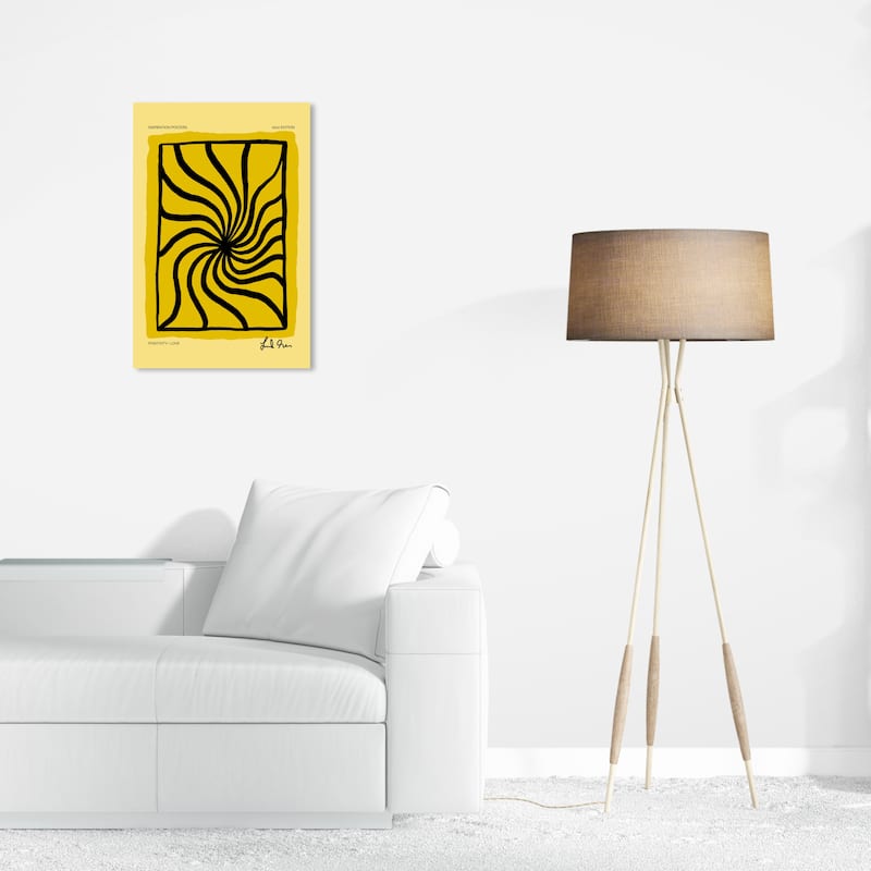 Wynwood Studio Canvas Abstract I Love Positive Yellow Yellow and Modern & Contemporary Wall Art Canvas Print - 16 x 24