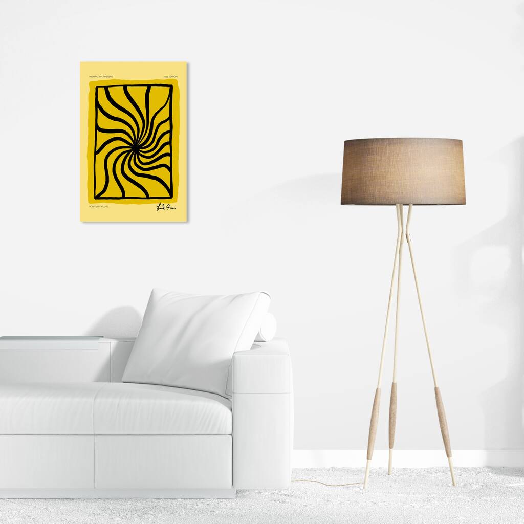Wynwood Studio Canvas Abstract I Love Positive Yellow Yellow and Modern & Contemporary Wall Art Canvas Print