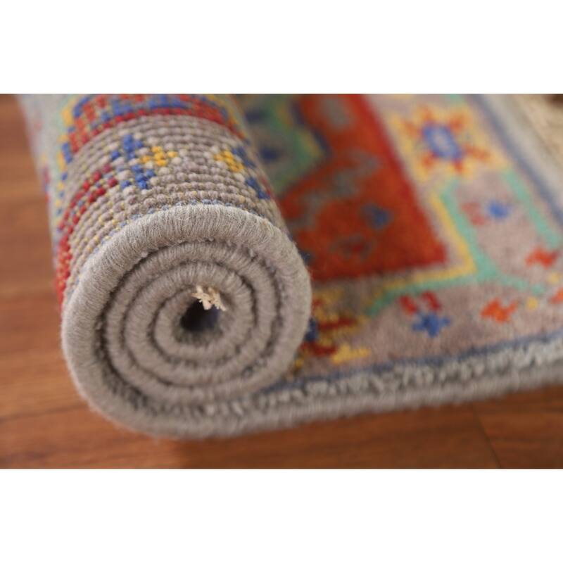Geometric Kazak Oriental Area Rug Handmade Wool Carpet - 2'0"x 3'0"