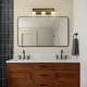 preview thumbnail 2 of 15, Modern Square Black and Brass Integrated LED Wall Sconce with White Acrylic Shade Adjustable Head Bathroom Vanity Light