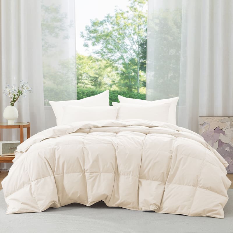Lightweight 100% Organic Cotton Feather Down Comforter Summer Duvet Insert