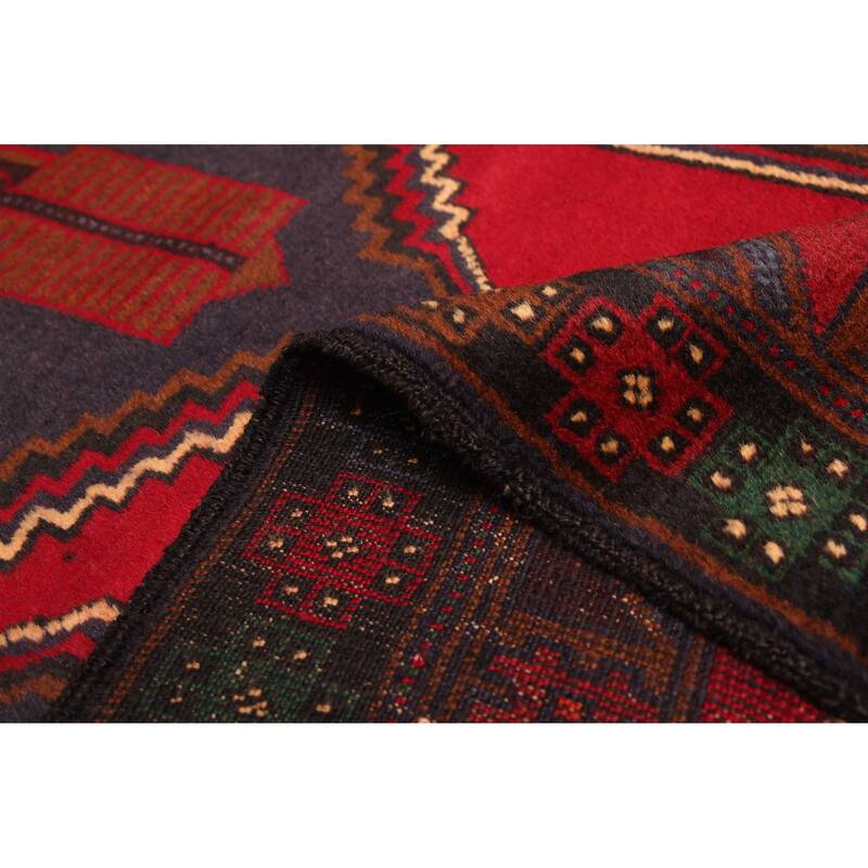 ECARPETGALLERY Hand-knotted Teimani Red Wool Rug - 3'6 x 6'4