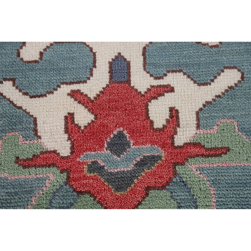 All-Over Oushak Oriental Area Rug Hand-Knotted Wool Carpet - 8'4" x 9'9"