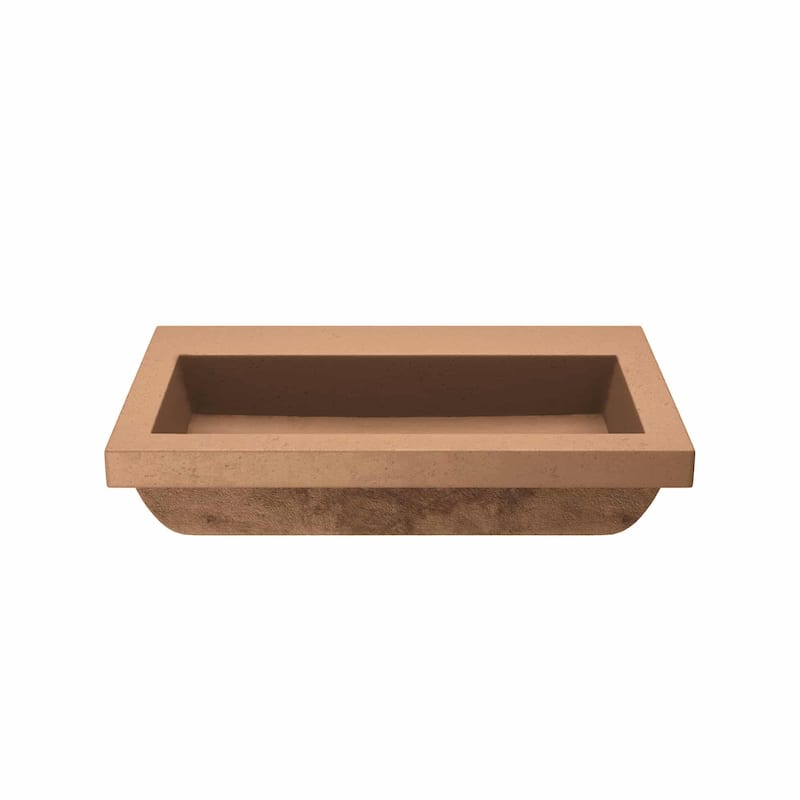 30" NativeStone Trough Drop-in Rectangular Bathroom Sink