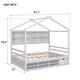 preview thumbnail 7 of 10, White Full Size House Bed with Roof, Shelves, & Under Bed Storage