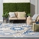 preview thumbnail 45 of 71, Nourison Aloha Scandinavian Floral Indoor/Outdoor Area Rug 12' x 15' - Blue/Grey