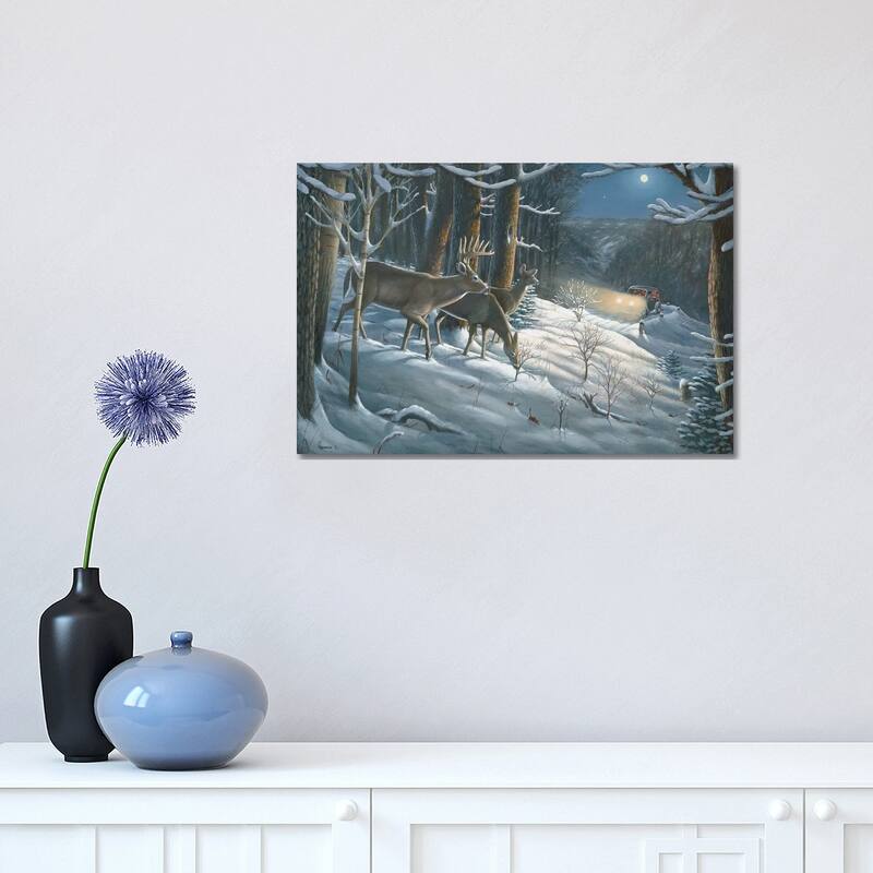 iCanvas "The Old Days Whitetail Deer" by Anderson Art Canvas Print - 12x18x1.5