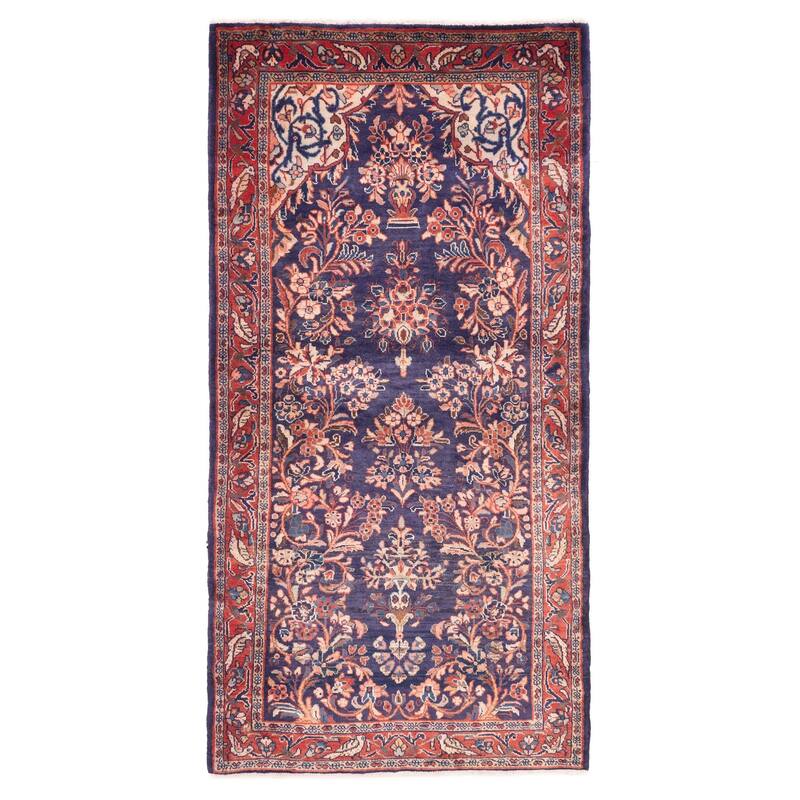ECARPETGALLERY Hand-knotted Andelz Navy Wool Rug - 3'6 x 7'1