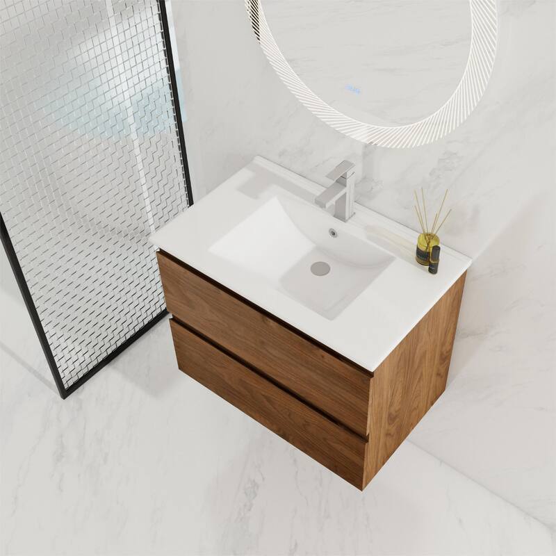 BNK 24"/30"/36'' Single Sink Bathroom Vanity with Two Soft Close Drawers