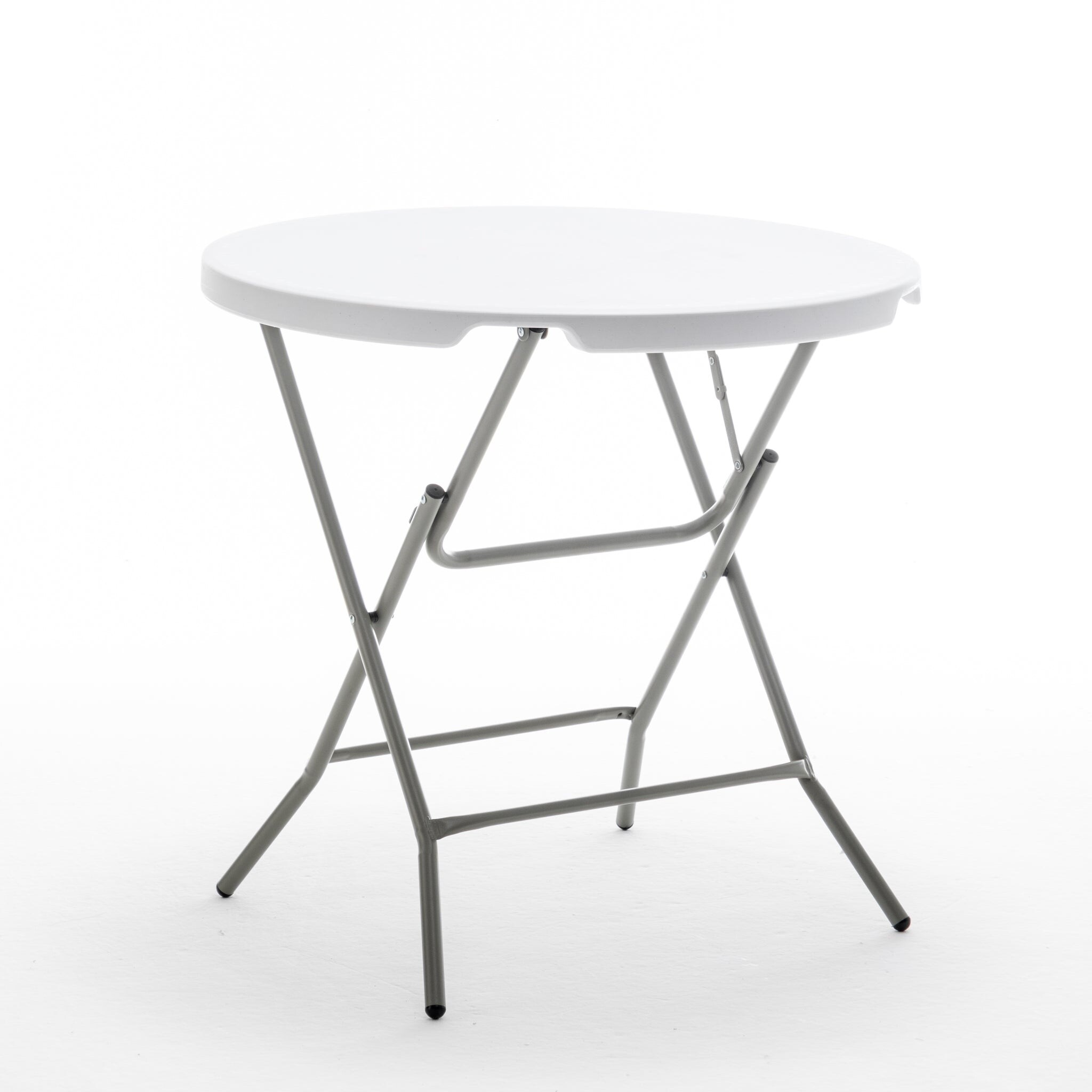 BTEXPERT White 2.63 Foot Round Plastic Folding Table 30\, image size:2048x2048