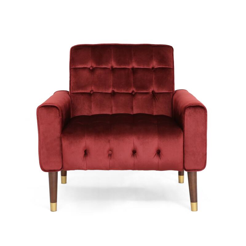 Bourchier Button-tufted Velvet Armchair by Christopher Knight Home