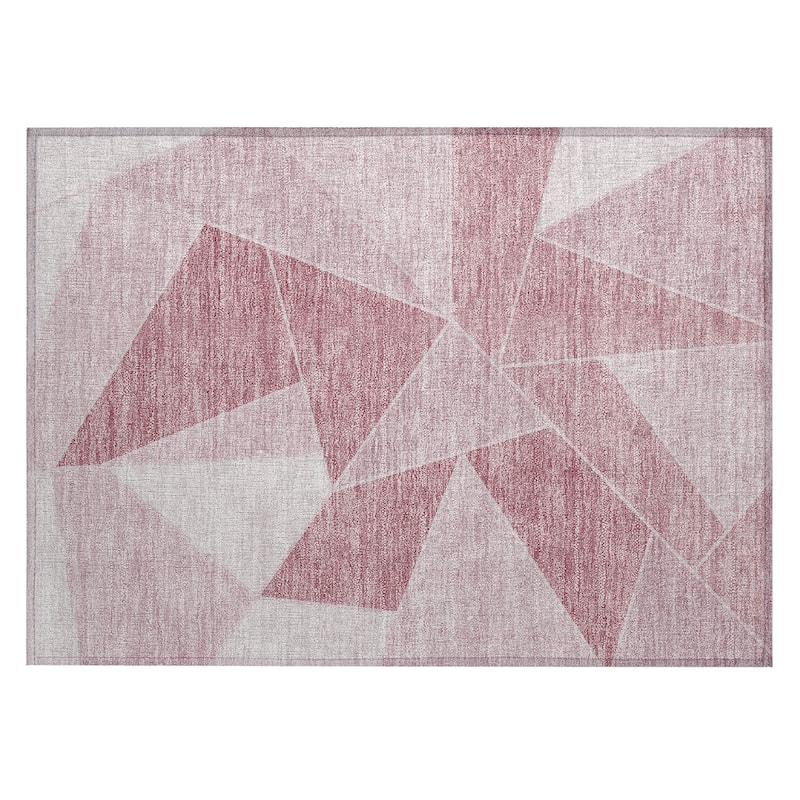 Machine Washable Indoor/ Outdoor Chantille Contemporary Mosaic Rug