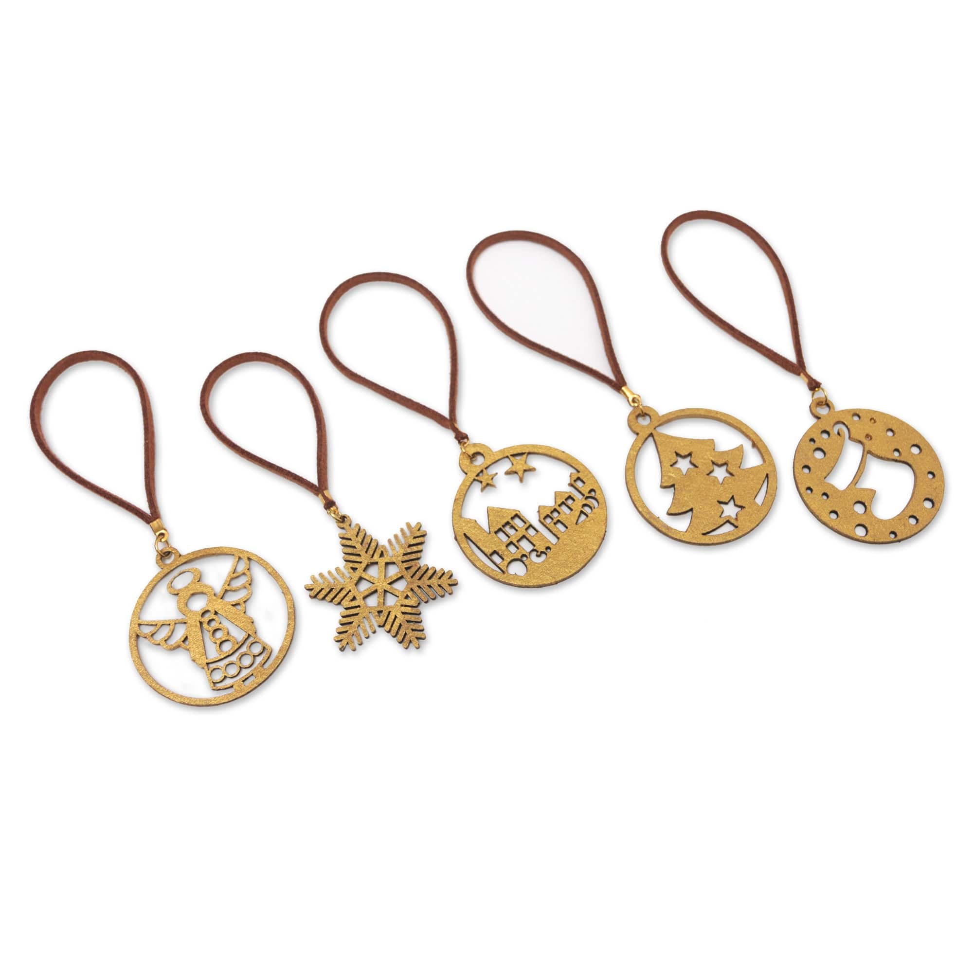 Novica Handmade Magical Christmas Handcrafted Ornaments (Set Of 5 ...